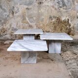Set of 3 marble nesting coffee tables, Italy, 1980s