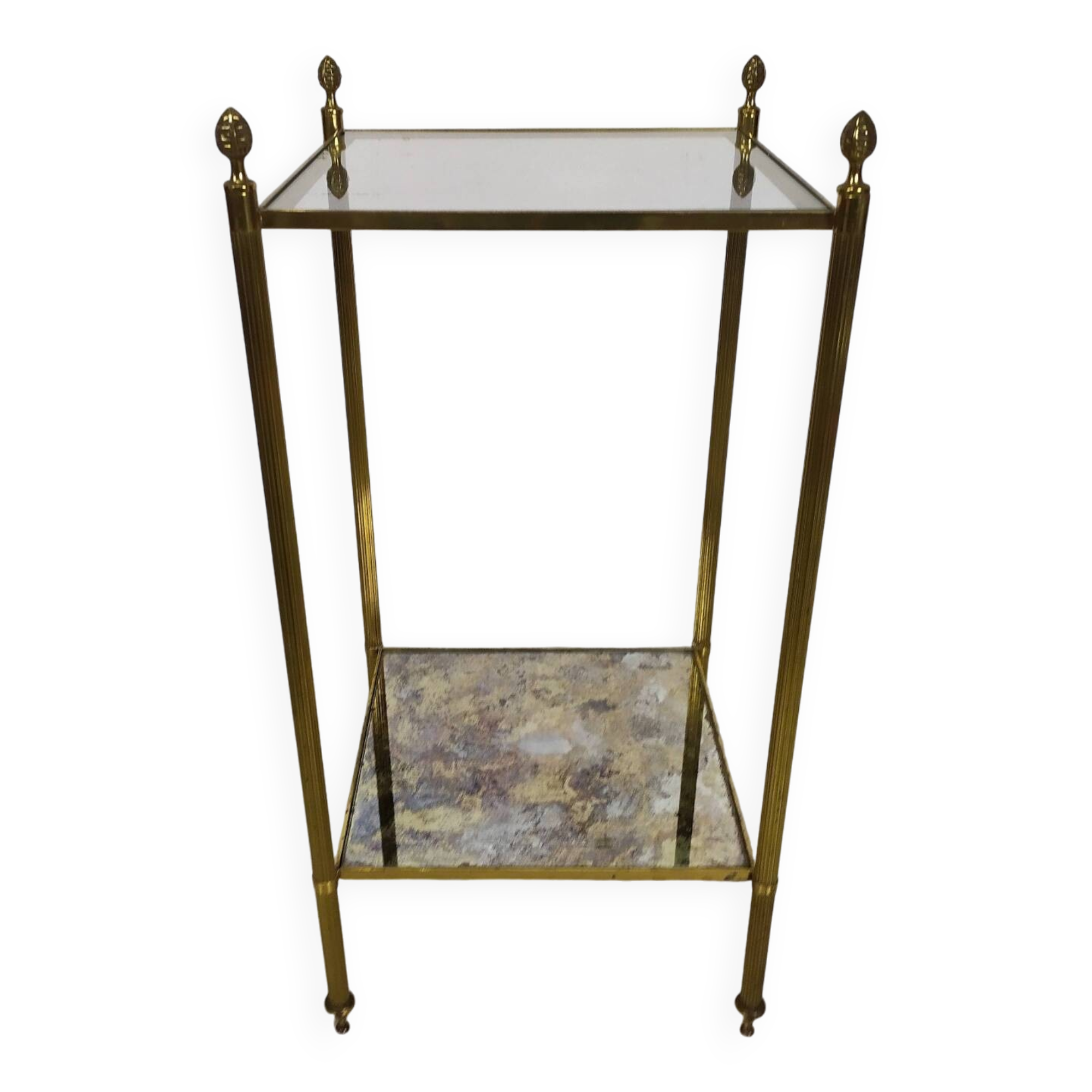 Brass glass side table