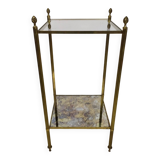 Brass glass side table