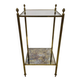 Brass glass side table
