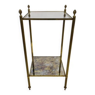 Brass glass side table