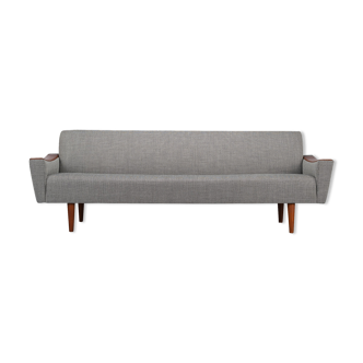 Reupholstered Danish Grey Vintage Sofa, 1960s