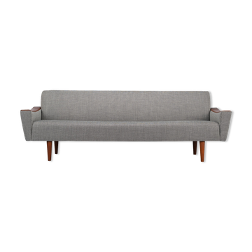 Reupholstered Danish Grey Vintage Sofa, 1960s