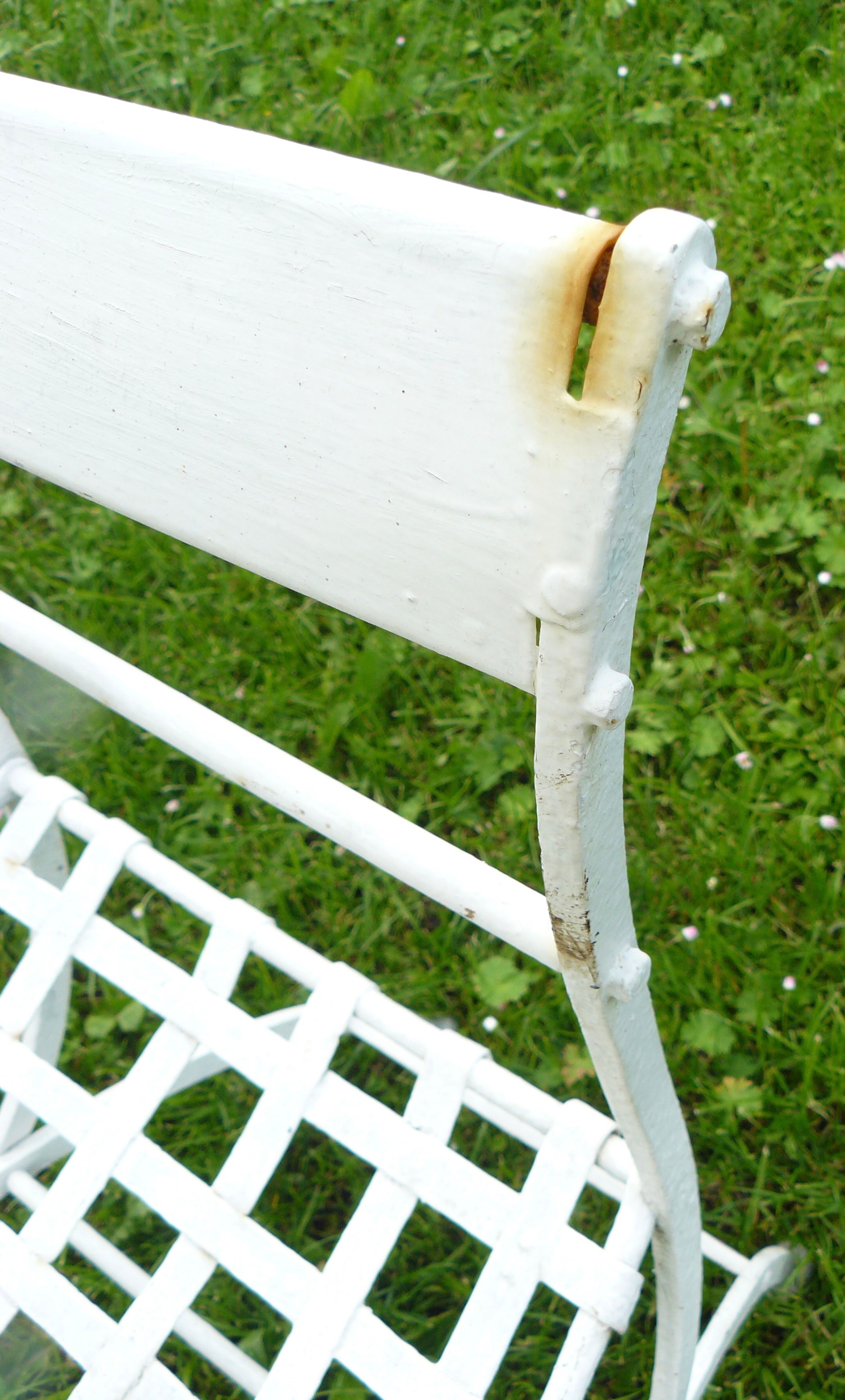 Chaise de jardin Directoire fer forgé XIXé