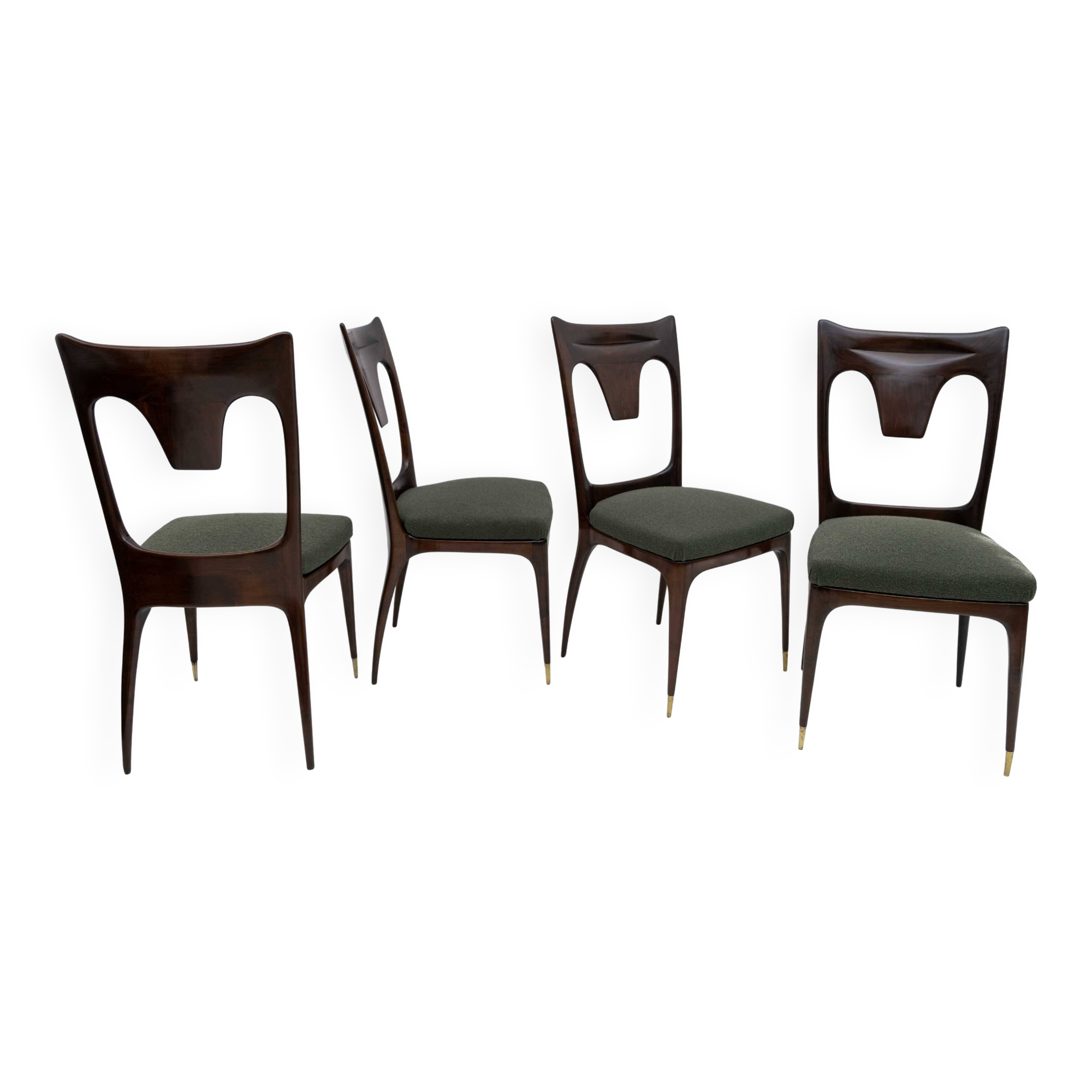 Ico & Luisa Parisi MidCentury Modern Italian Walnut and Bouclè Dining Chair