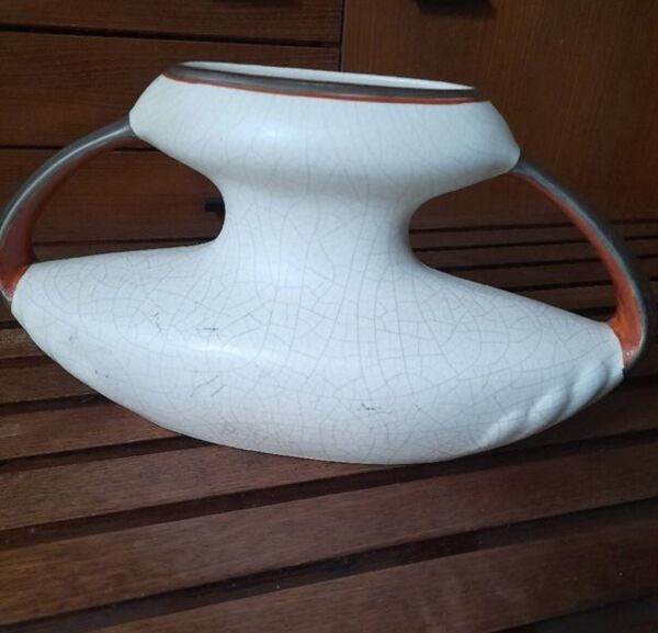 Vase craquelé antique numéroté estampillé signé coupe