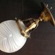 Ceiling light ball opaque glass and brass art deco style