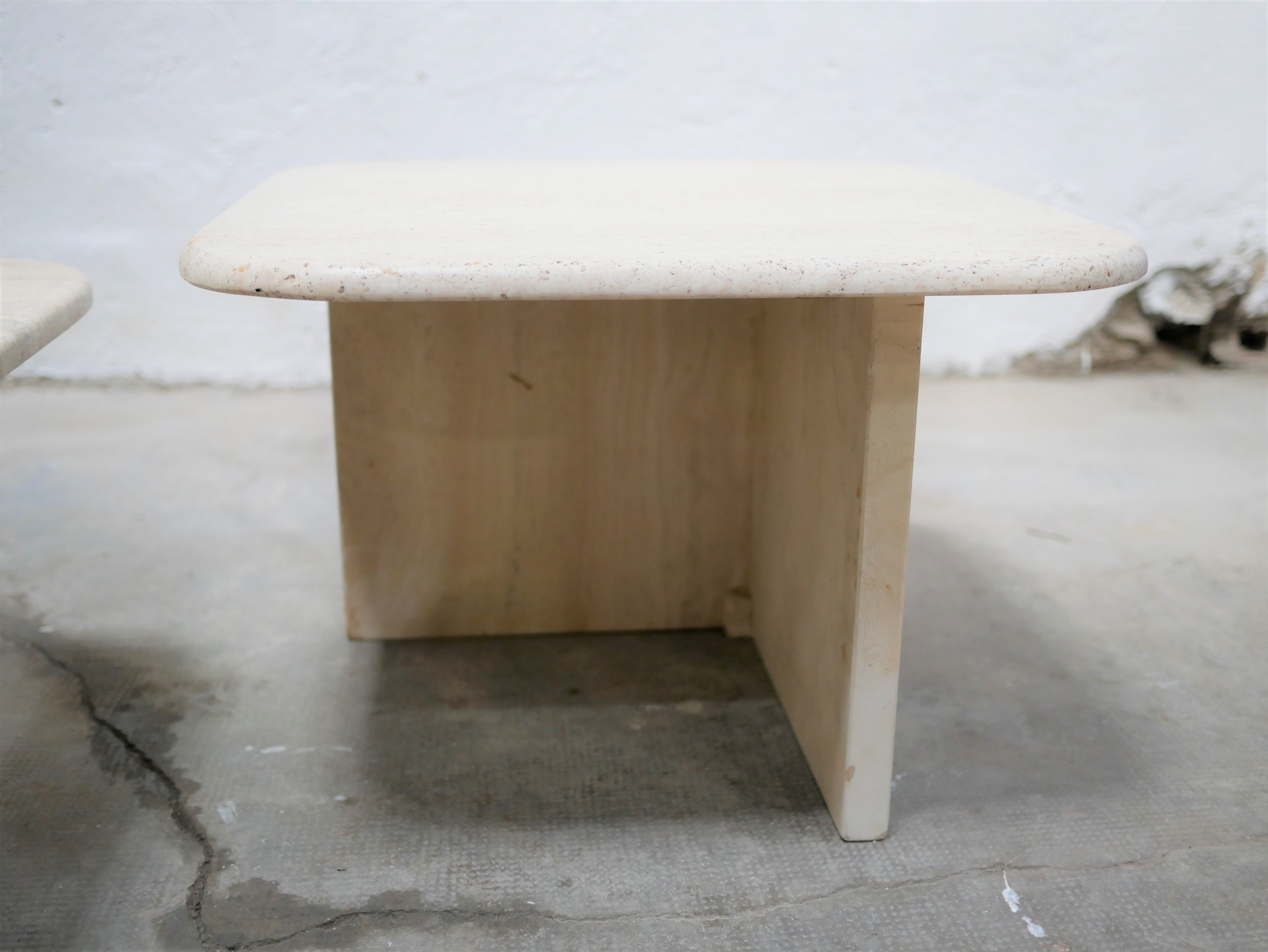 Coffee tables in travertine