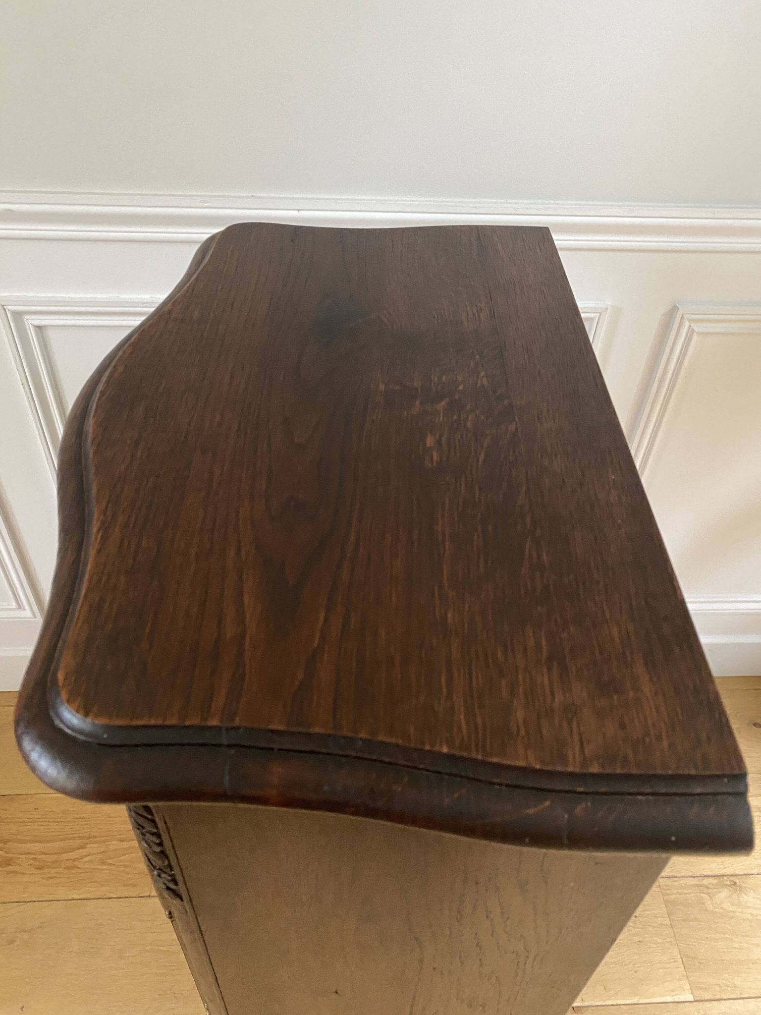 Jam cupboard, entrance furniture, antique carved solid oak occasional furniture