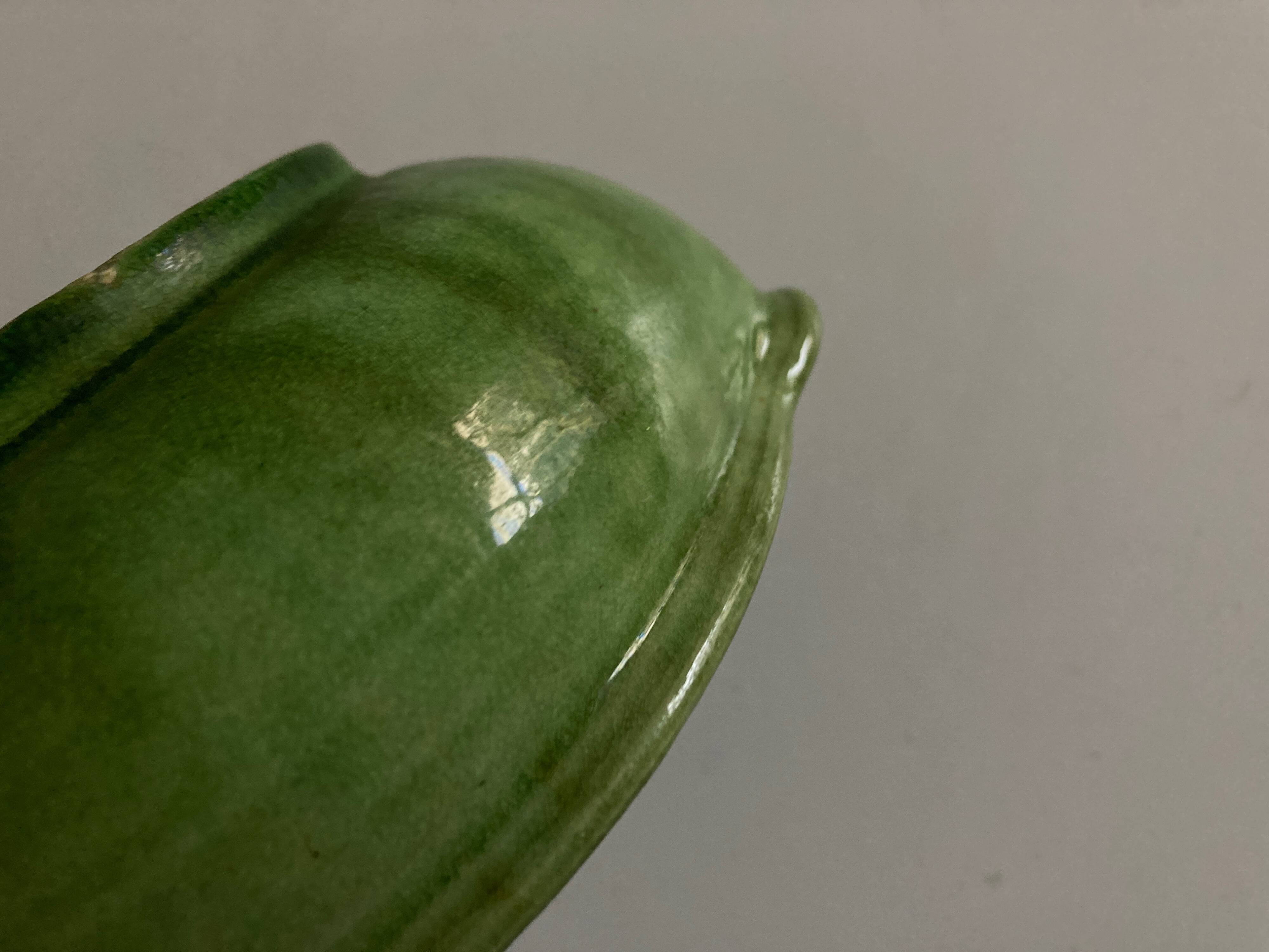 Green glazed earthenware bowl from Dieulefit 1960