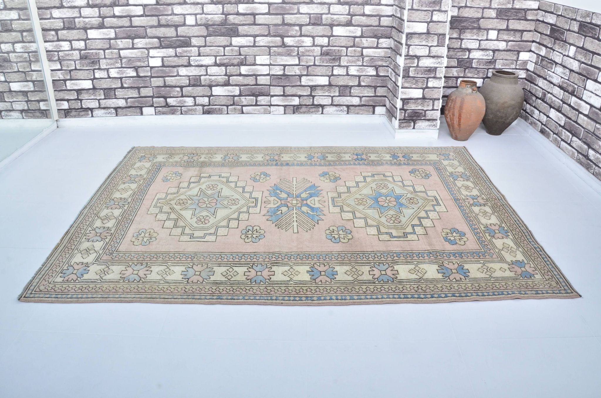 Oushak floral rug sku 3543