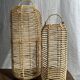 Large lantern-shaped rattan pendant lamp H50 D24