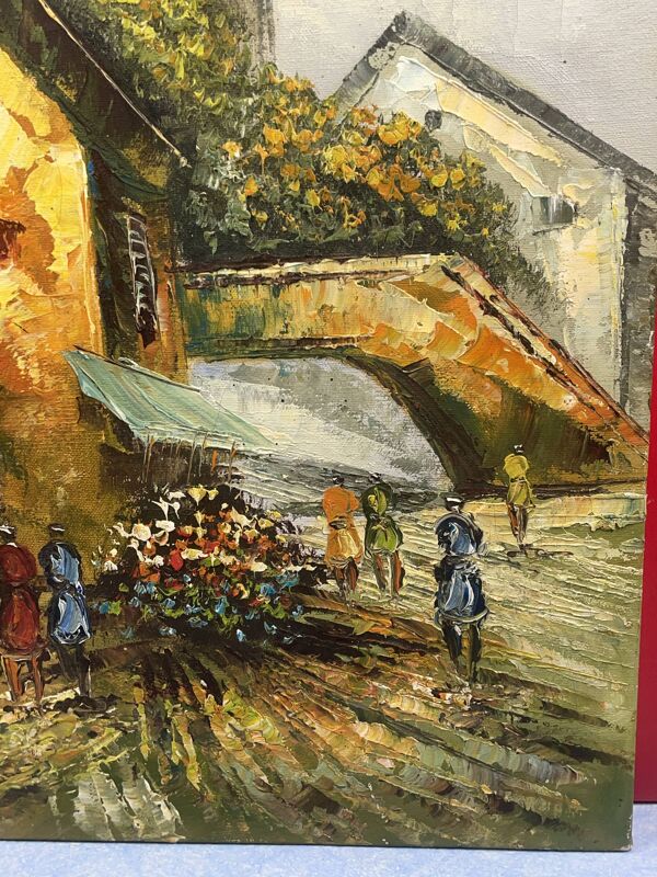 huile sur toile - le recueillement ? - signature à identifier