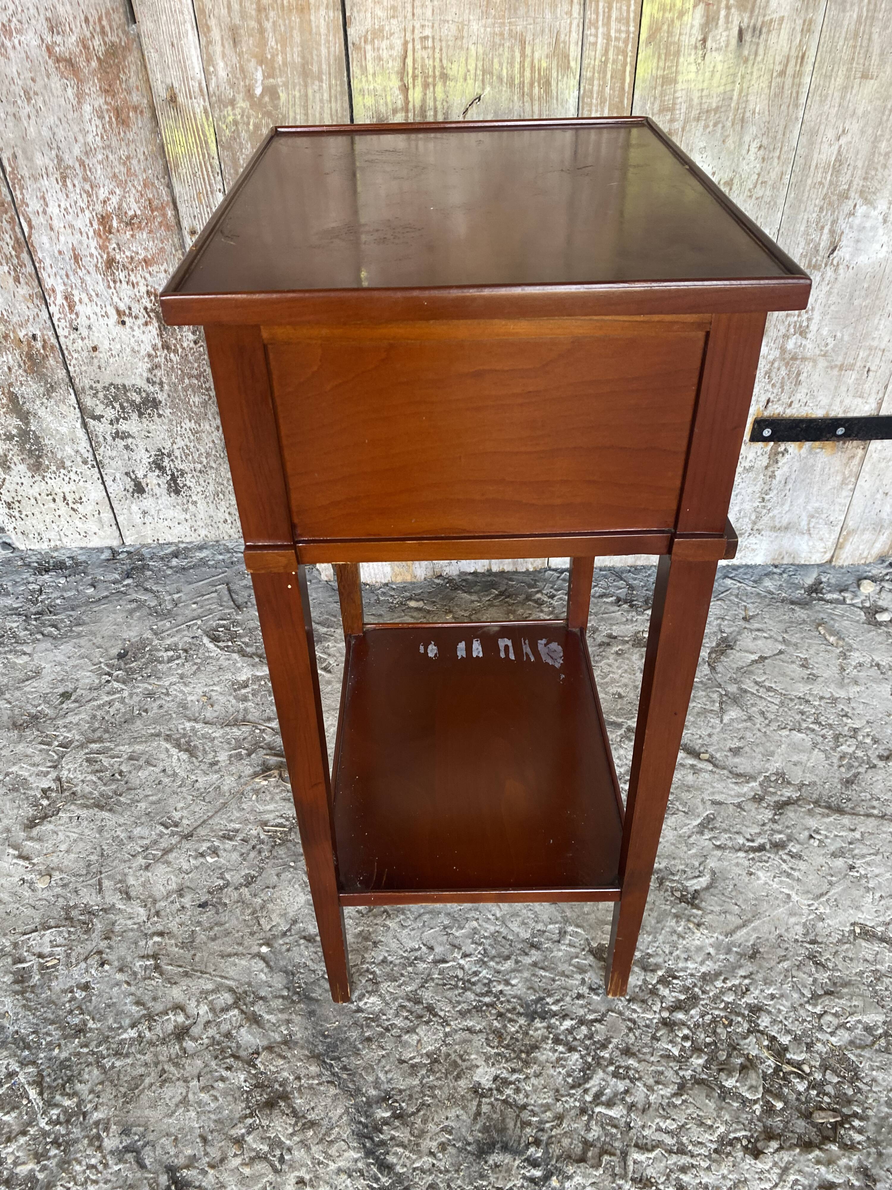 Antique Nightstand Entry Table Cherry Wood 3 Drawers Vintage #D995