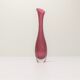 Scandinavian tulip vase in pink glass with fine white canes