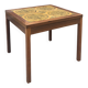 Square coffee table in rosewood and tiles.