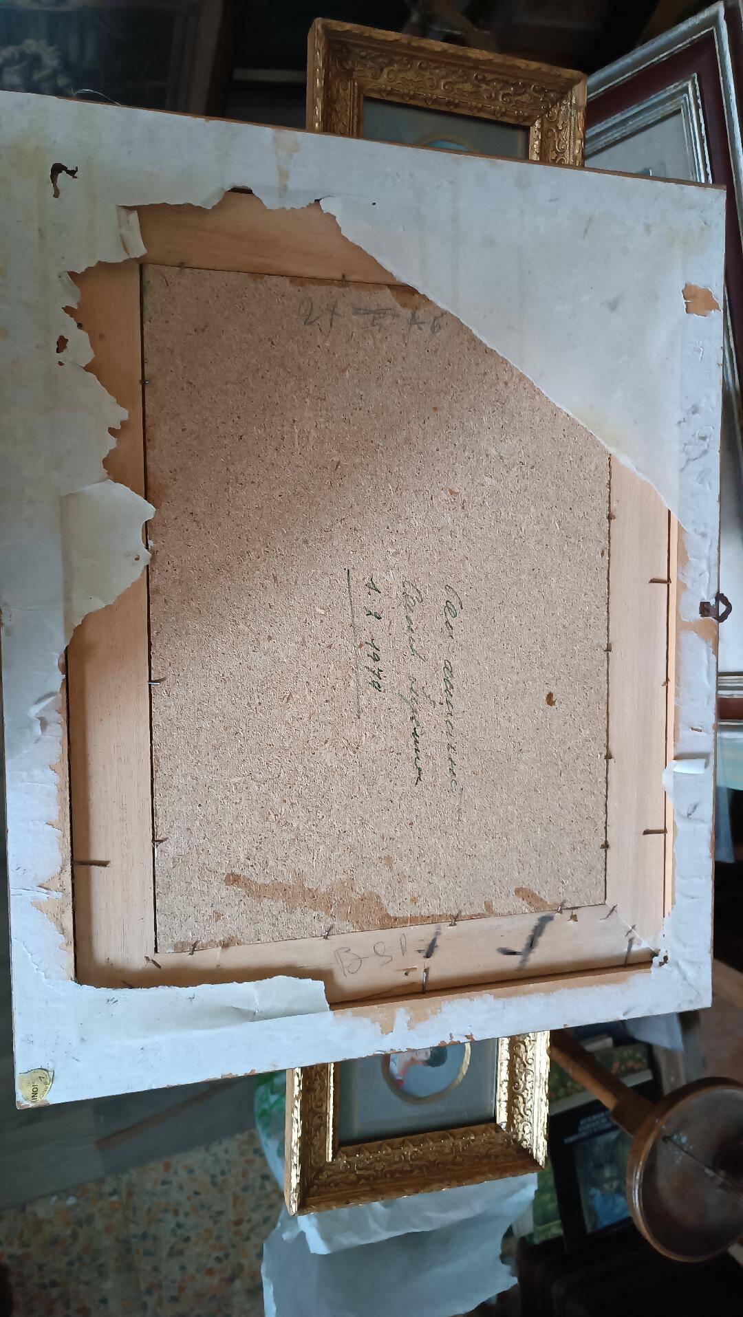 Peinture à l'huile sur panneau isorel paysage boisé signée et datée