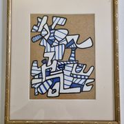 Screenprint after Jean Dubuffet framed under glass 27 cm by 32 cm