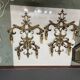 Large Italian Tole Gold Gilded Sconces Set of 2  1960’s 