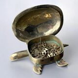 Abalone shell & alpaca silver turtle box, Mexico, 1970s
