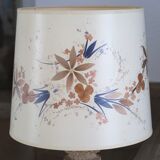 Lampe en pierre, abat-jour façon herbier, années 60