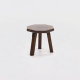 Solid Oak Octoganol Tripod Plant Table 1960s