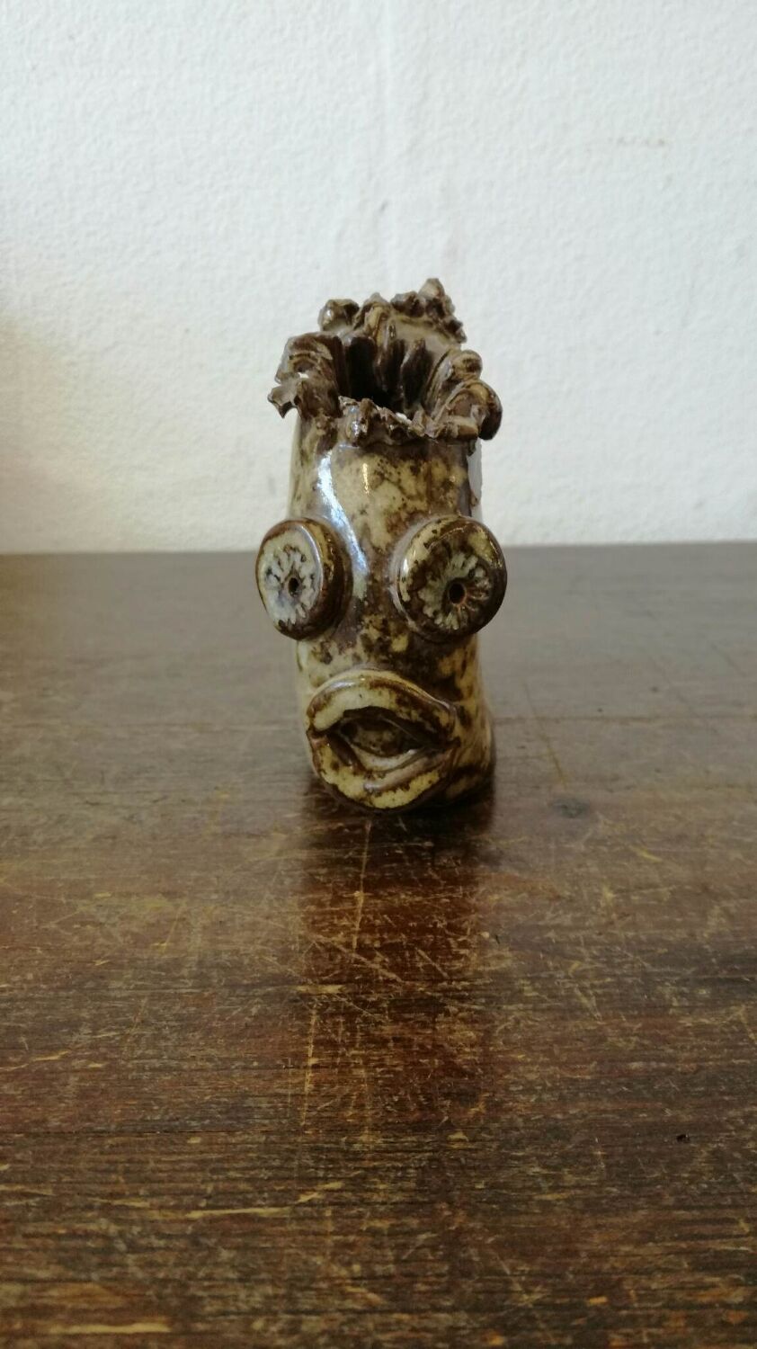 Pique vase zoomorphic flowers by Alexandre kostanda Vallauris