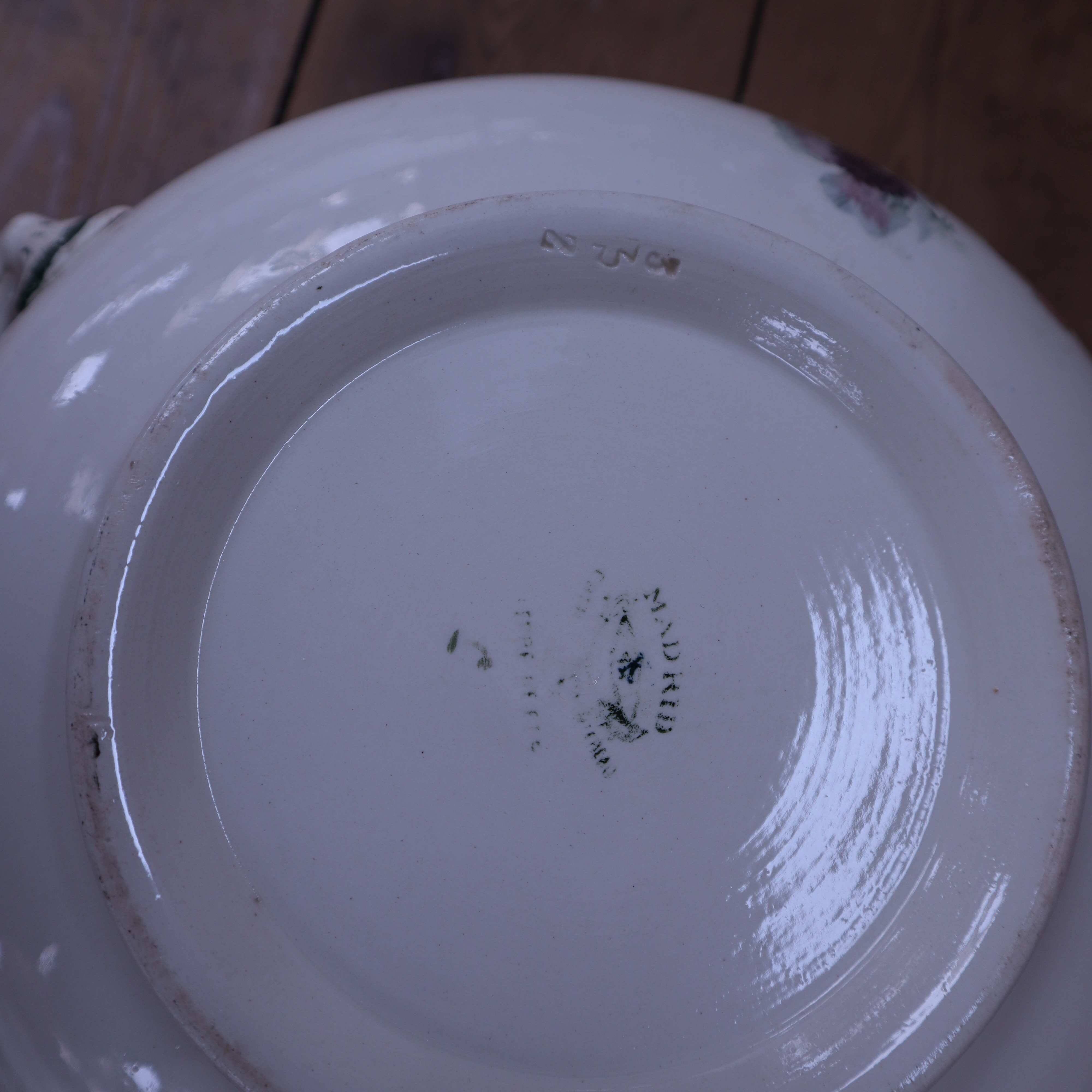 Salad bowl with handles Terre de Fer Creil and Montereau "Madrid"