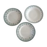 2 assiettes plates et 1 assiette creuse terre de fer