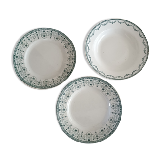 2 assiettes plates et 1 assiette creuse terre de fer