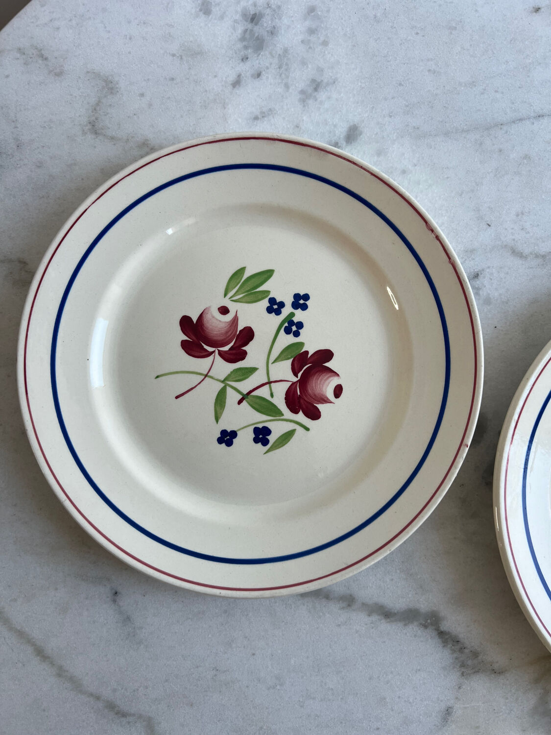 Set of 2 Bagatelle Luneville dinner plates