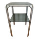 Chrome and smoked glass side table