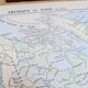 North America. Geographical map printed in 1900.
