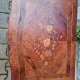 Meuble console en marqueterie avec miroir