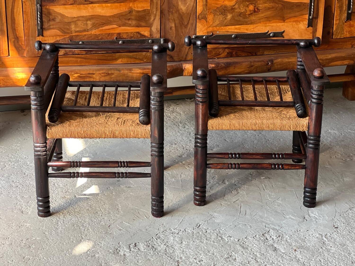 Pair of Charles Dudouyt Art Deco style armchairs 1940