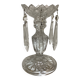 Pineapple candlestick with six glass moulded pendants.