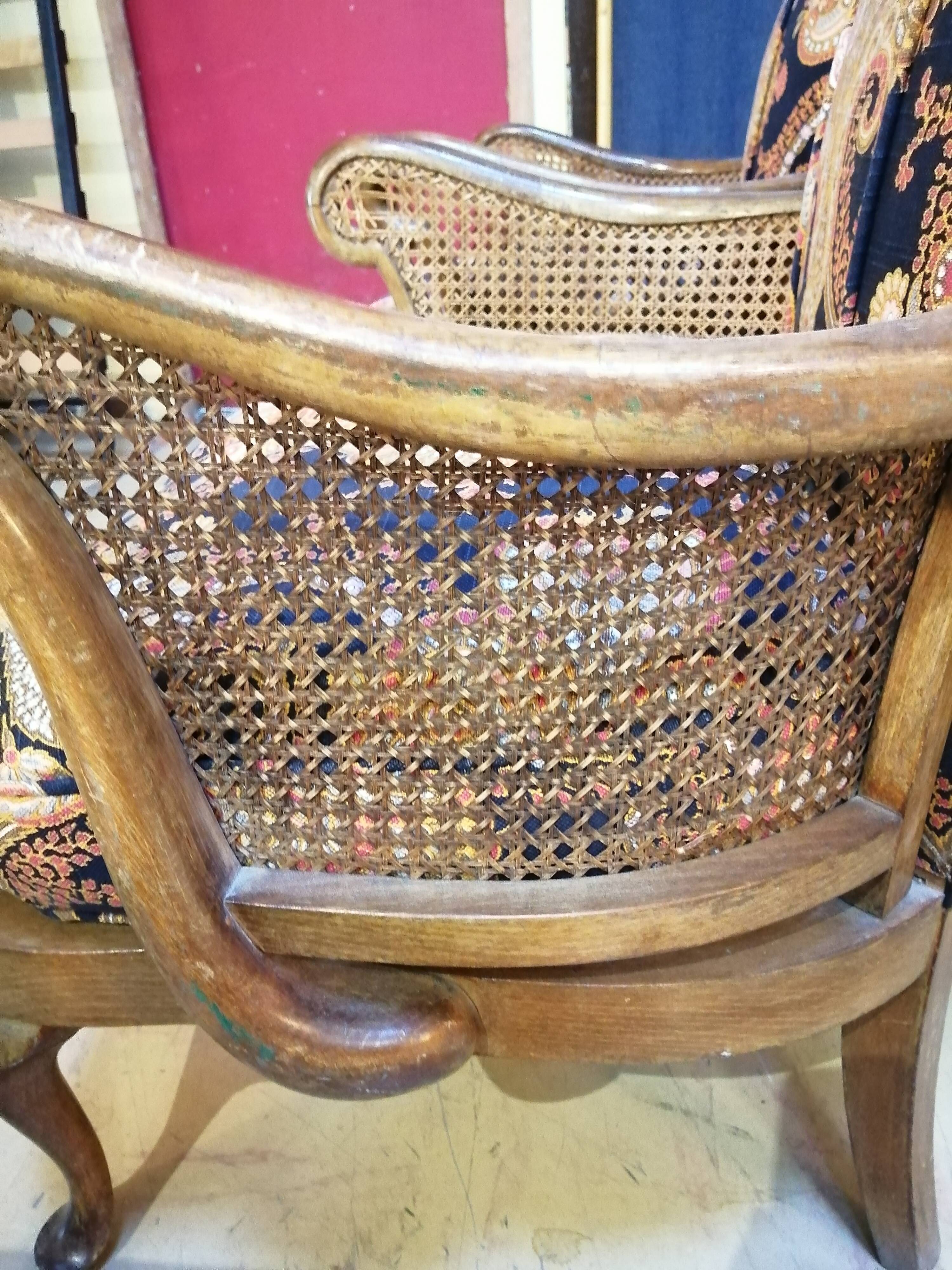 Duo of English armchairs Chippendale style