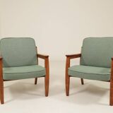 Pair de fauteuil le vert menthe l'année 1970