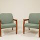 Pair of mint green armchairs from the 1970s.