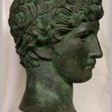 Buste d'Apollon patine bronze antique