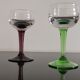 6 anciens verres à liqueur en cristal sur pieds de couleurs  des années 20/30
