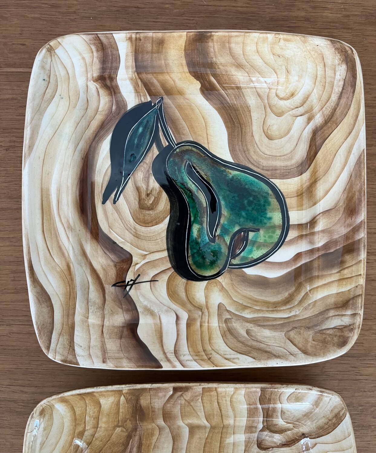 Pair of plates signed Grandjean Jourdan