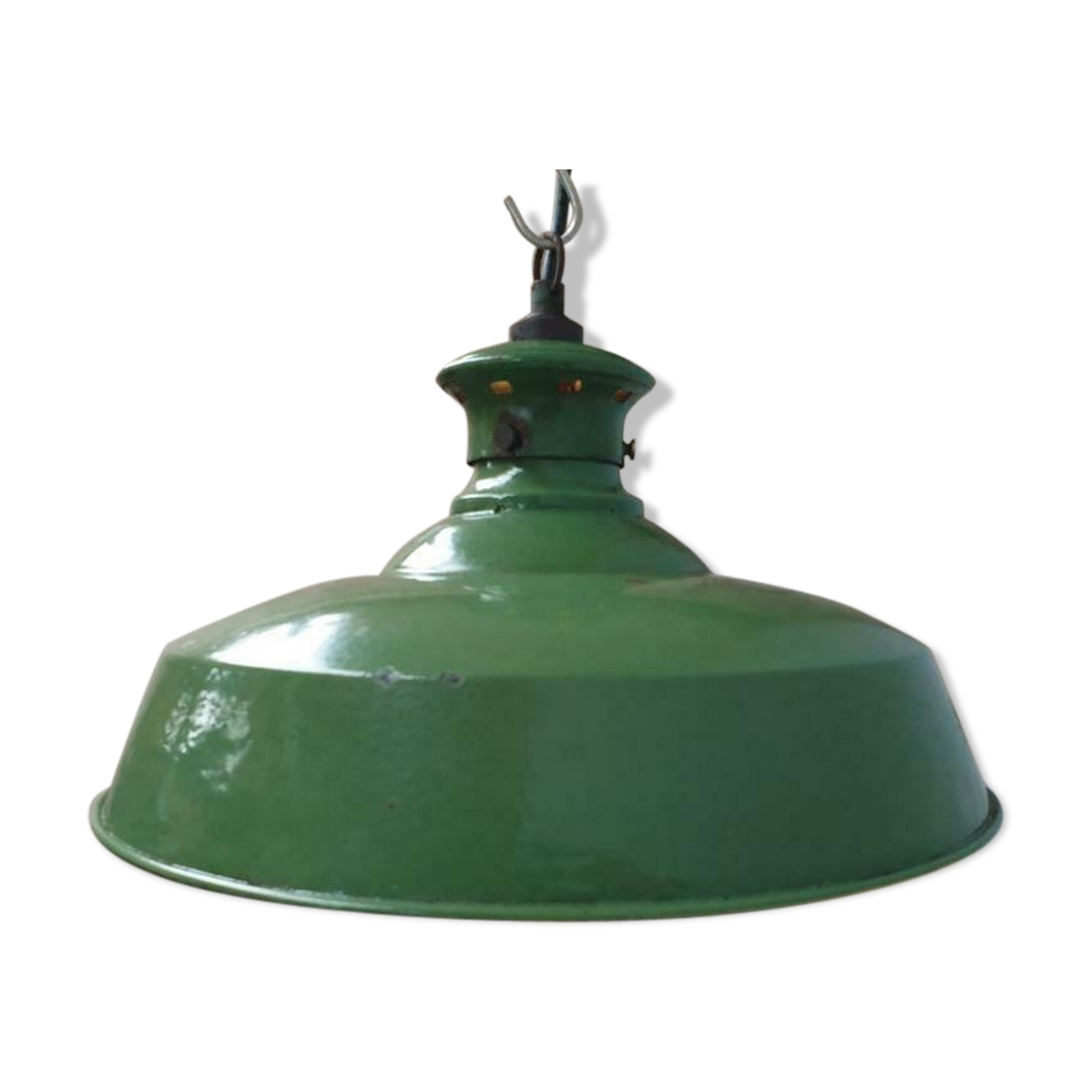 Old enamel lamp green