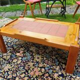 Pine and ceramic coffee table 1980
