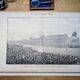 Paris Longchamp, large period engraving, printed in 1891.