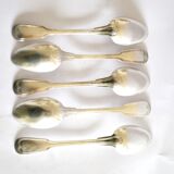 SFAM set of 5 CHINON silver-plated table spoons, antique style, 21cm