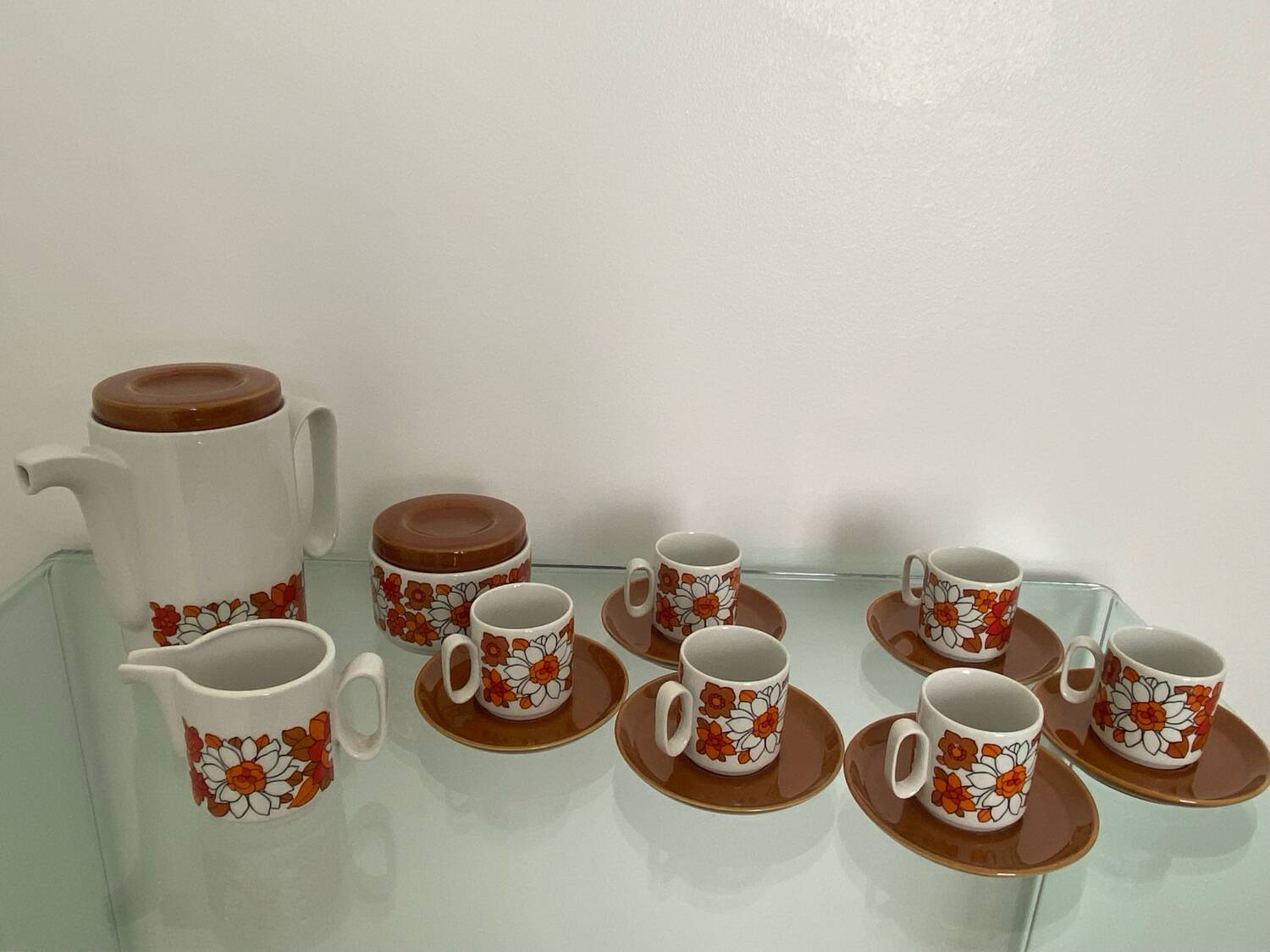 Vintage coffee set Tognana 6 cups coffee pot sugar bowl milk jug