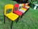 Set of 8 Pop design chairs from the 1970s-80s.