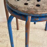 Industrial stool steel patina rusty steel vintage