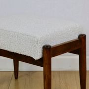 Edmund Homa stool, cream ivory white boucle seat - 2 pieces available